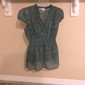 Candies Green and Purple Blouse